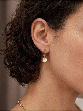 HUGGIE PETIT Coin Hoops Earrings